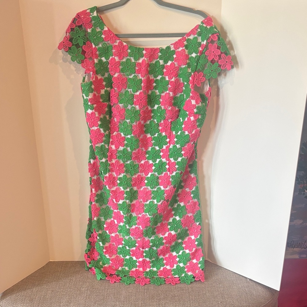 Lilly Pulitzer Pink and Green Floral Mini Dress